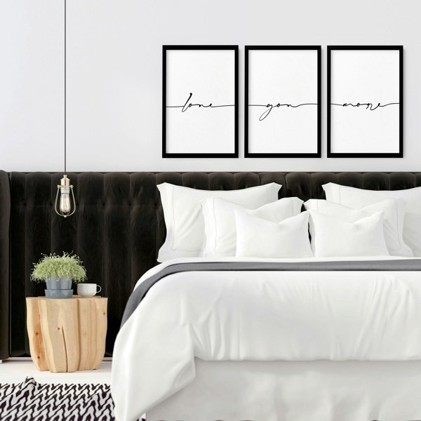 First anniversary gifts paper | set of 3 framed wall art for Bedroom