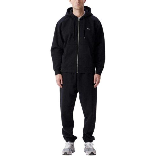 Obey Established Works Bold Zip Black Hoodie