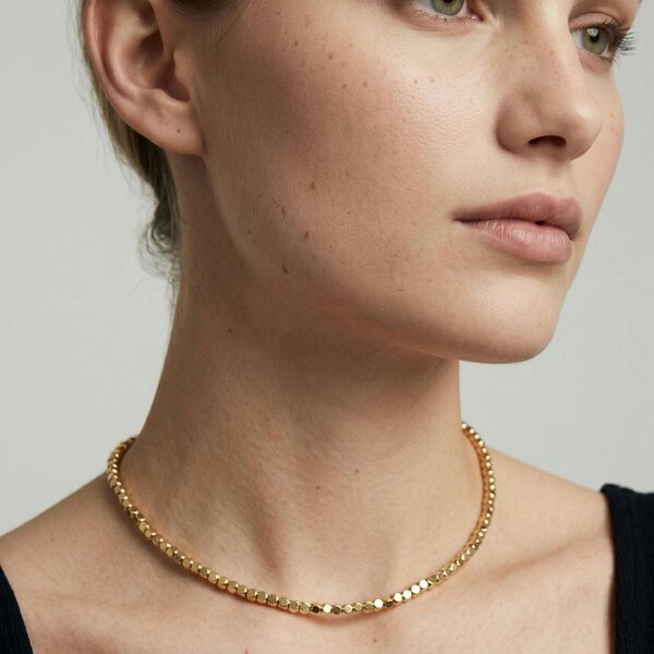 Uchi & Soto Shikaku Gold Medium Bead Necklace