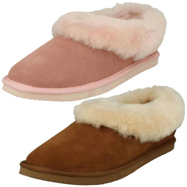 Padders Ladies Padders Fur Trim Slippers Cuddle