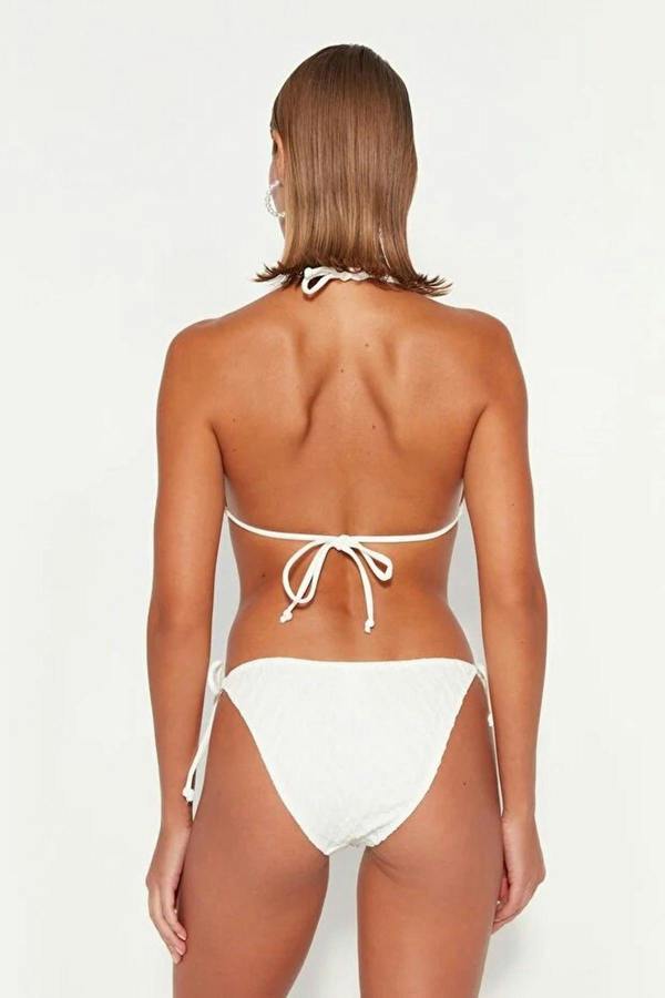 WOVCOR Tie-Up Textured Regular Bikini Bottom