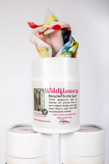 Art on Scarves Recycled Bottle Scarf - Wildflowers