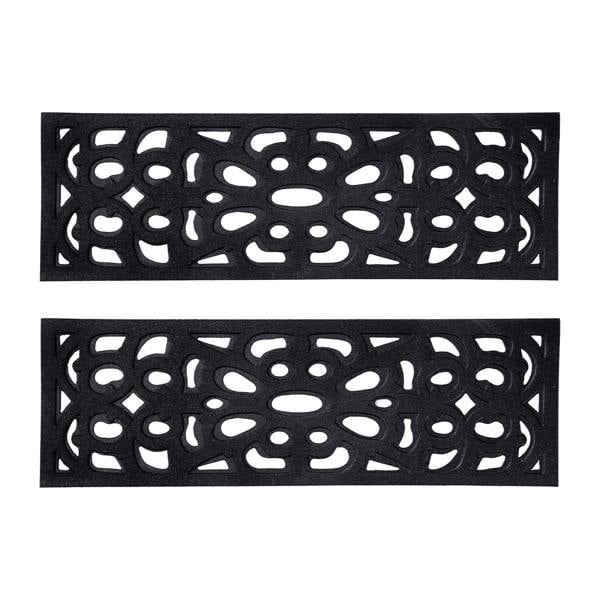 Nicoman Victorian Style Eco-Friendly Rubber Step Mat - Black - Indoor/Outdoor