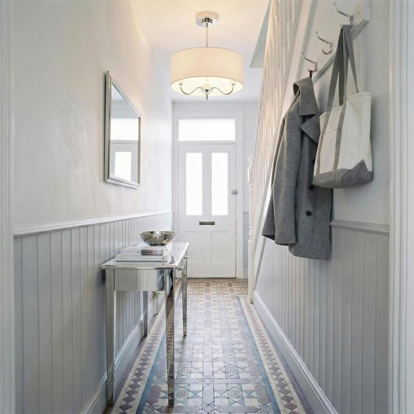 Chic Chandelier Semi Flush Ceiling Light in Polished Chrome with Shade Image 6