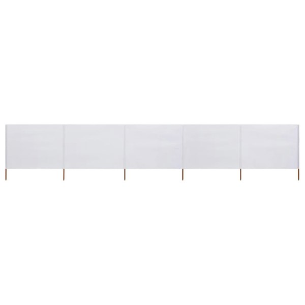 Berkfield 5-panel Wind Screen Fabric 600x160 cm Sand White