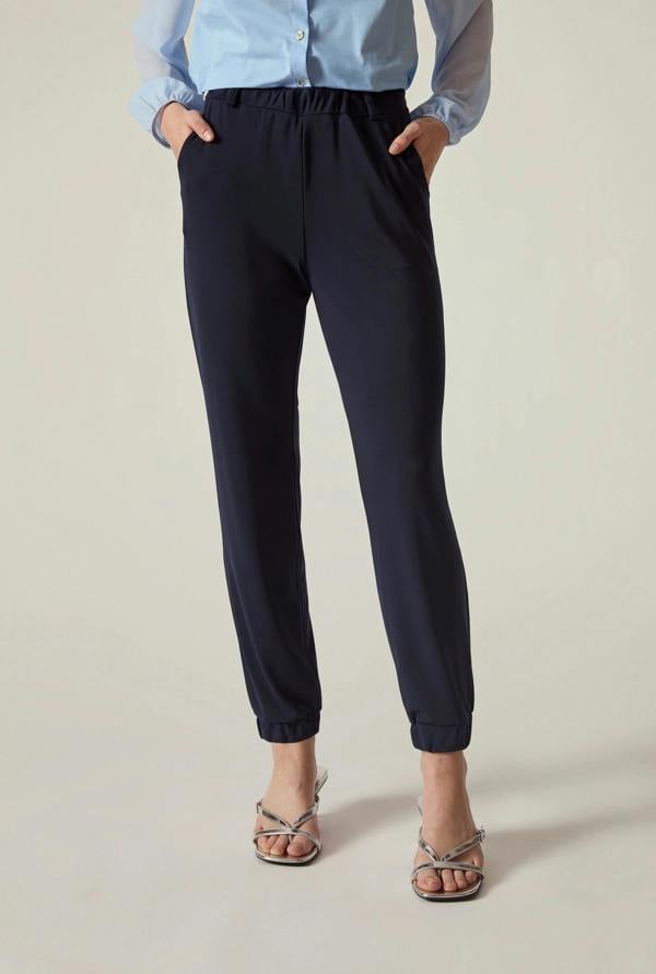 James Lakeland Navy Jersey Jogger Trousers