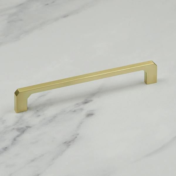 Handle & Home Brushed Brass Angled End D-Bar Handles