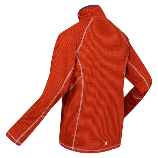 Regatta Mens Yonder Quick Dry Moisture Wicking Half Zip Fleece Jacket - Rusty Orange