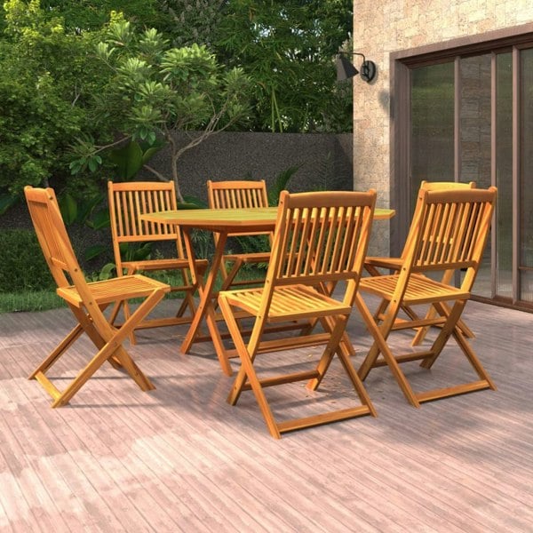Berkfield 7 Piece Garden Dining Set Solid Wood Acacia
