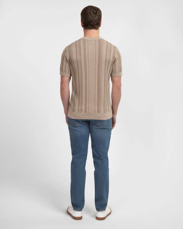 Steel & Jelly Moorgate - Stripe Textured Sweater T-Shirt