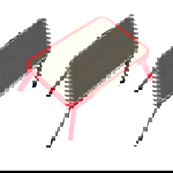 Aluminium Single Folding Step Stool Red (Caravan Non Slip Platform Foldable Collapsible)