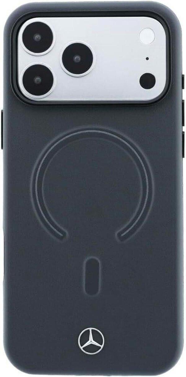 Mercedes Leather 3D MagSafe Case for iPhone 17/18 Pro 6.3" Anthracite - MEHMP18L25PEMMOA