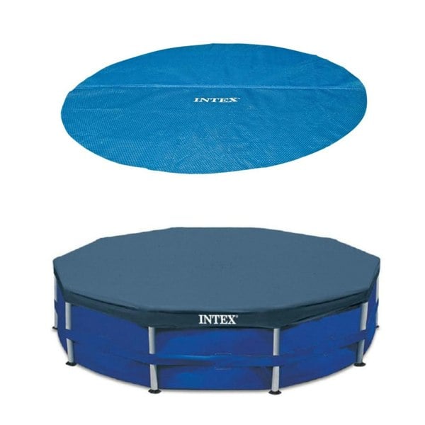 Intex Debris & Solar Cover for 10FT Metal Frame Swimming Pool – Keep Your Pool Clean & Warm