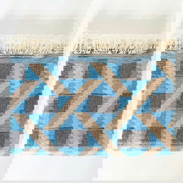 Cotton Throw, Turquoise Blue