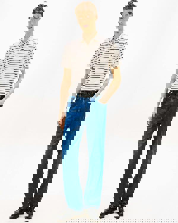 Tommy Hilfiger 1985 Regular Fit Mens Polo - Ivory Petal/Black