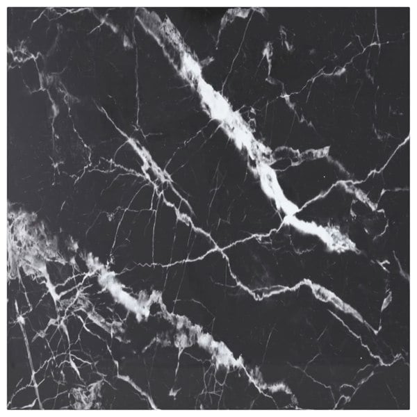 Berkfield Table Top Black 80x80 cm 6 mm Tempered Glass with Marble Design