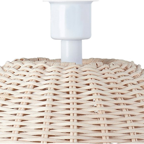 Natural Light Brown Woven Rattan Table Lamp Base with White Cable and Switch Image 3