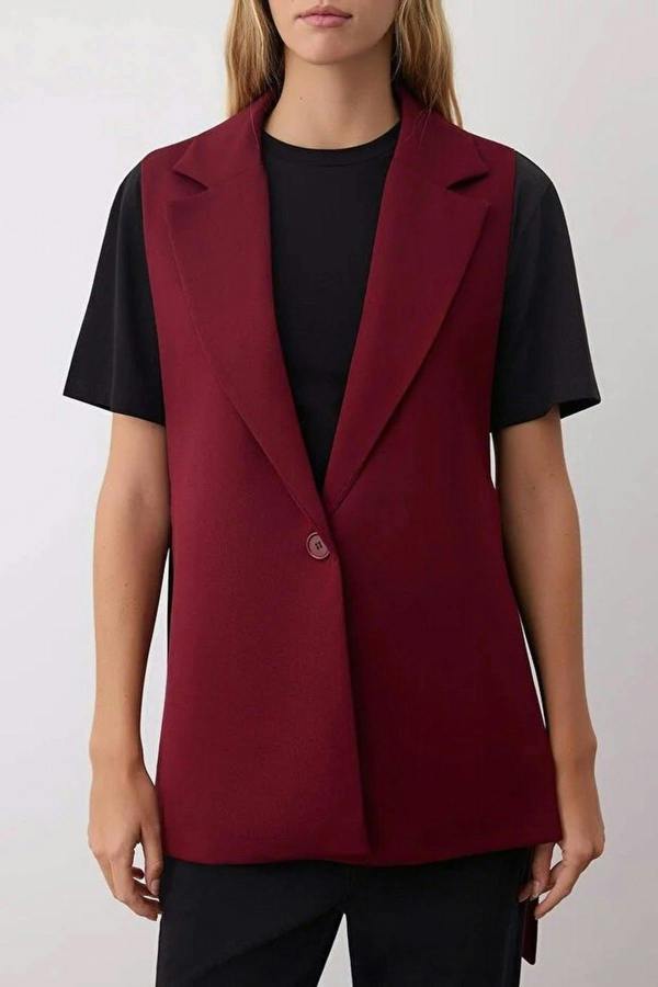 WOVCOR Oversize Lined Woven Vest with Side Tie Detail