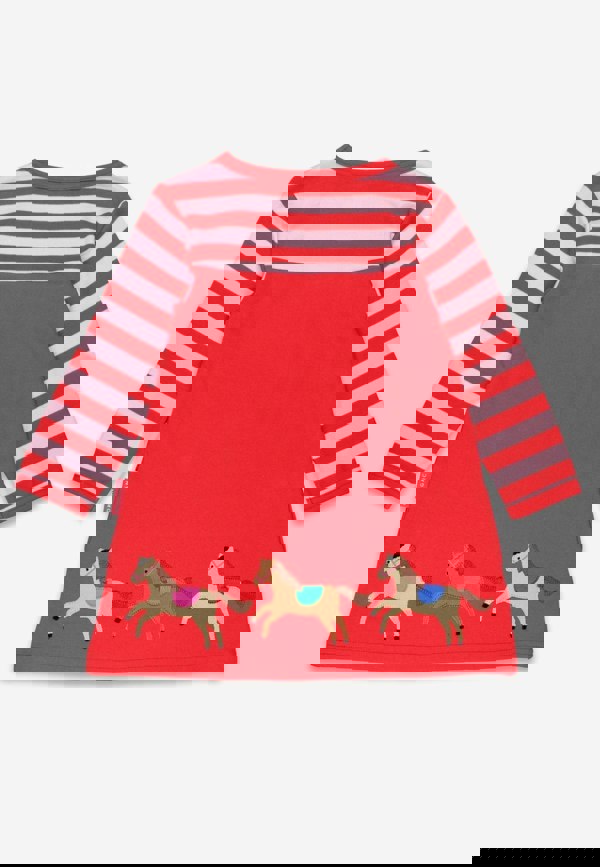 Organic Pink Horse and Pony Applique Dress - Toby Tiger