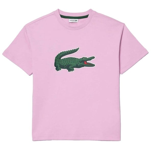Lacoste Childrens/Kids Graphic Print Cotton T-Shirt - Pink