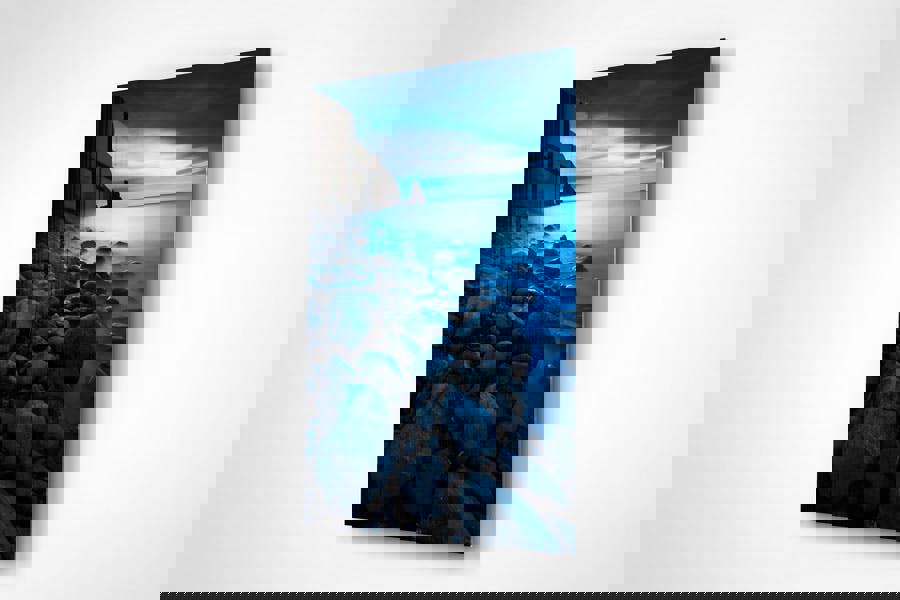 blue coastal art print