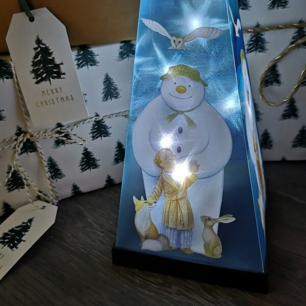 Samuel Alexander 35cm Battery Operated Laser Pyramid Christmas Decoration - The Snowman and Friends