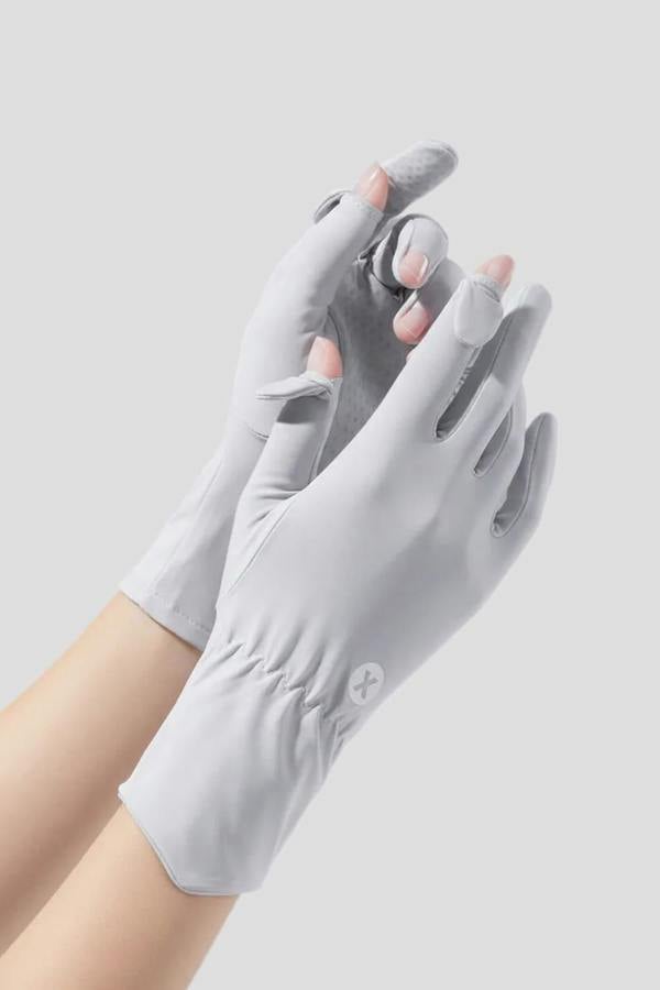 Anniou Women's Sun Protection Gloves - Light grey