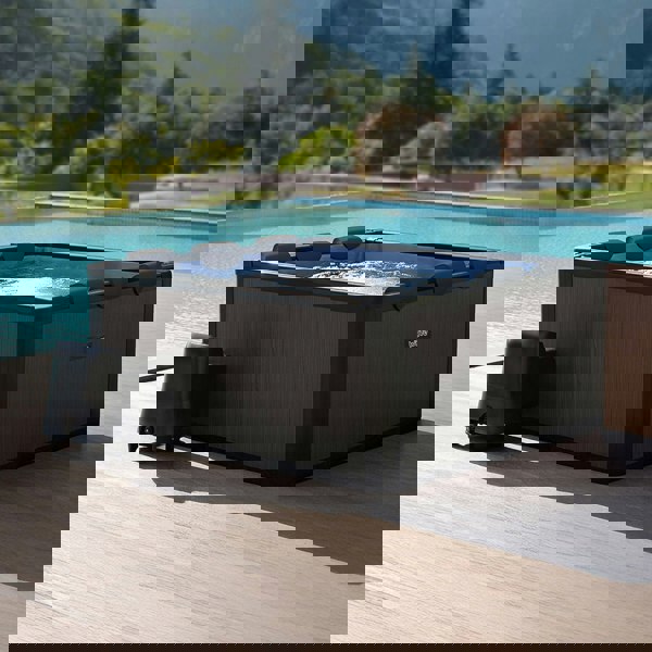 Wave Adriatic | 6 Person Square Aluminium Frame Hot Tub | Black Wood | UKCE