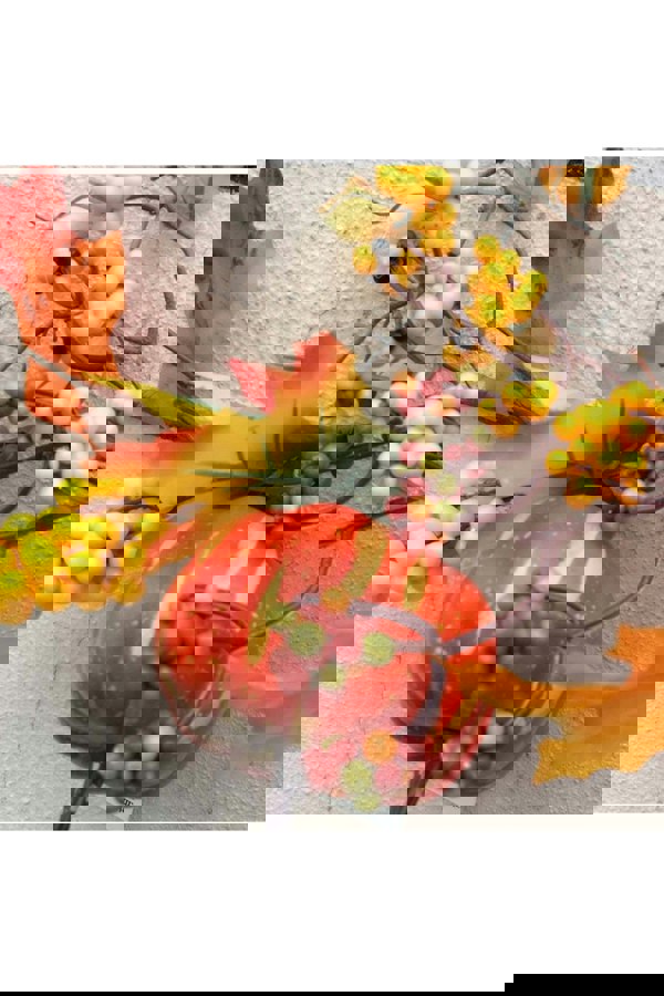 Living and Home 1.8M Artificial Autumn Maple Leaf Pumpkin Vine Garland With Lights