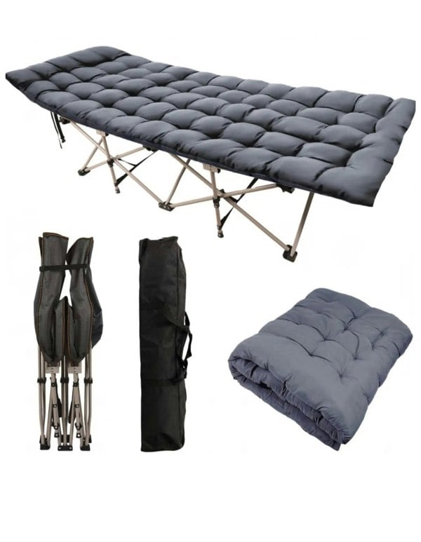Groundlevel Fold Out Camp Bed with Removeable Cushioned Mattress