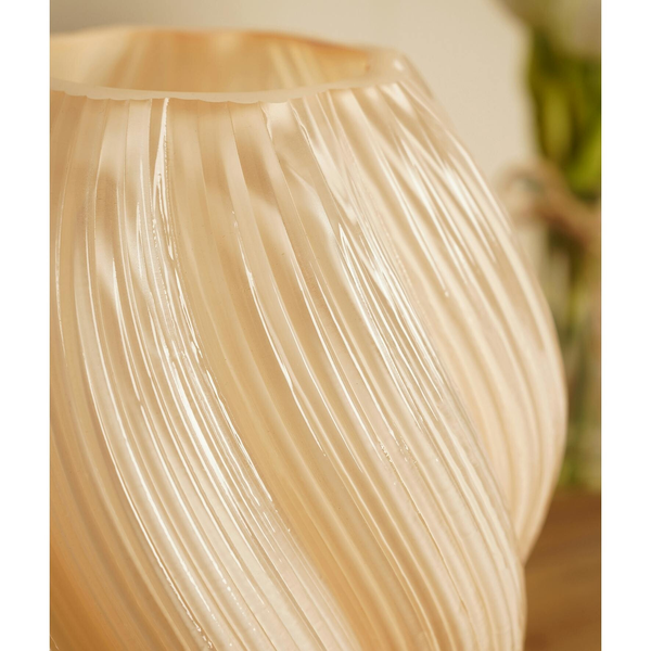 Hestia Swirl Glass LED Rechargeable Touch Lamp