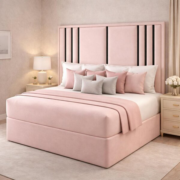 Great British Beds Valentina headboard with Contrast Border divan bed