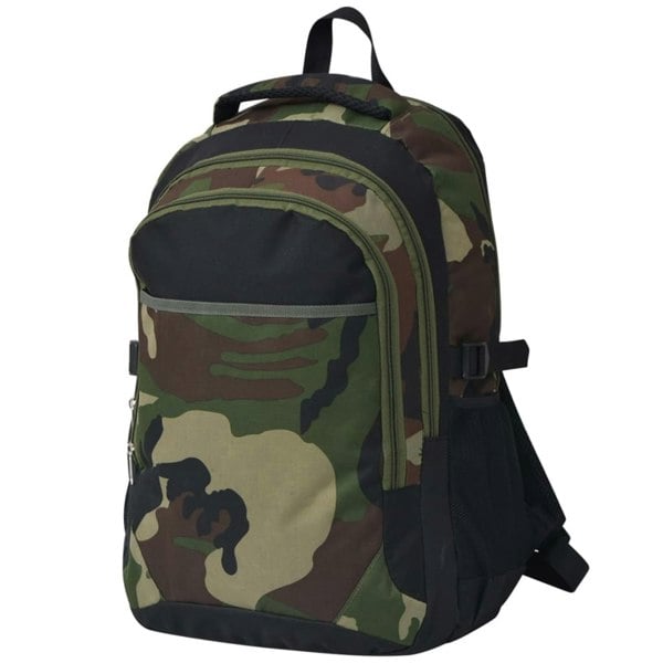 Berkfield School Backpack 40 L Black and Camouflage