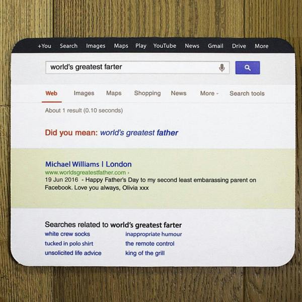 Personalised Father's Day Web Search Mouse Pad - alternative angle