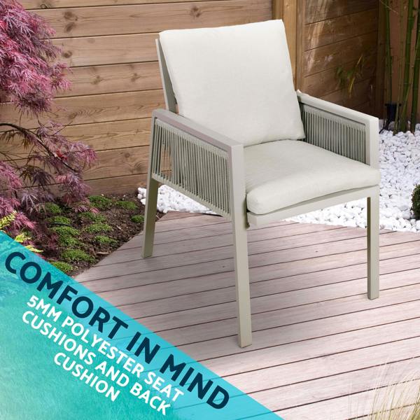 Dellonda DG50 Dining Chairs Action shot - comfort in mind