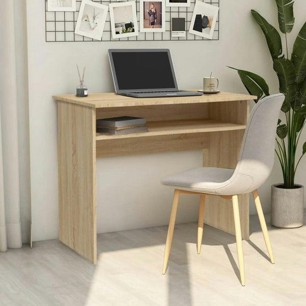 Berkfield Desk Sonoma Oak 90x50x74 cm Engineered Wood