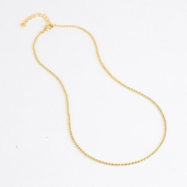 Beaded Chain Necklace Gold 17" - Lila Rasa