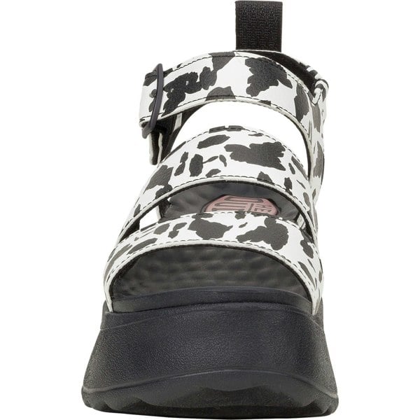 HEYDUDE Delray Buckle Animal Polyester Women's Black/White Sandals