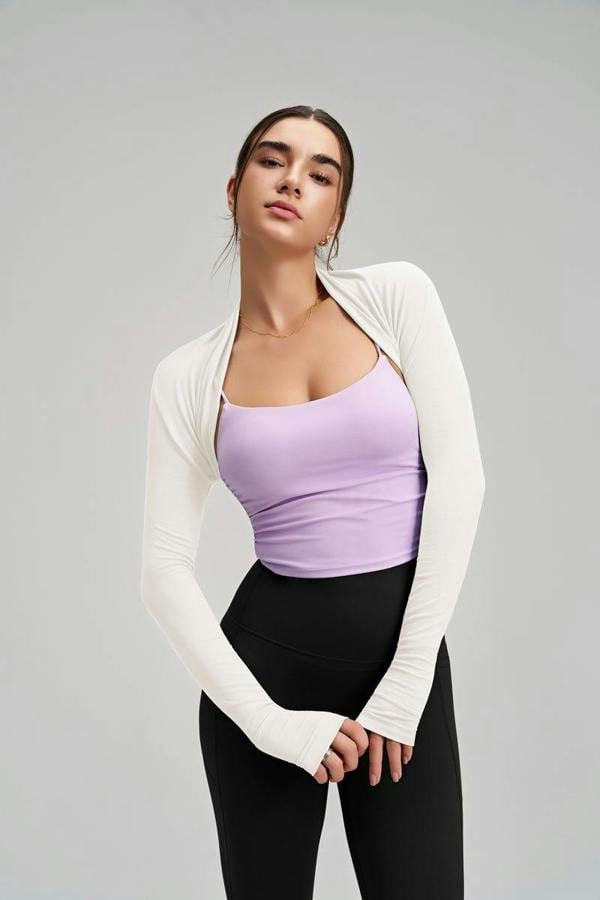 Anniou Women's Fitness Bolero UPF50+ - white
