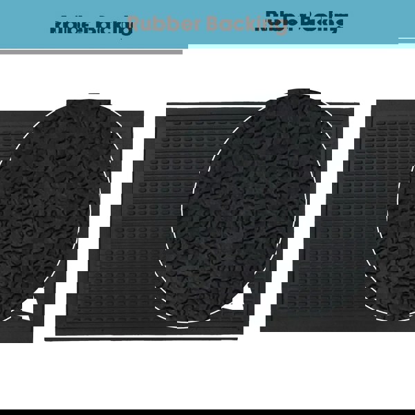 JVL Olympus Capsual Design Rubber Scraper Doormat, 60x90cm