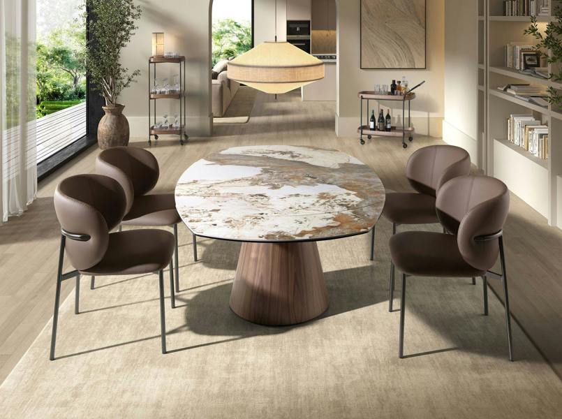 Angel Cerdá Walnut minibar trolley with black steel 3291