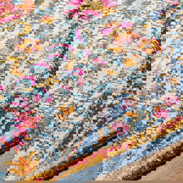Livabliss Floransa-Vintage Orange Yellow Blue Beige Traditional Boho Rug