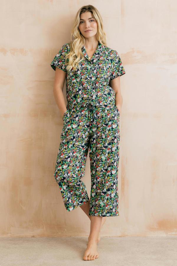 Mayflower Crop Pyjama Set Navy