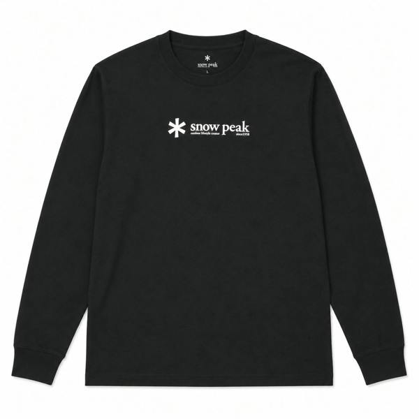 Snow Peak Soft Cotton Logo Long Sleeve T-Shirt Black