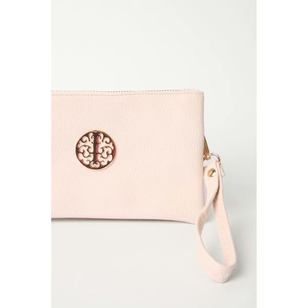 Blue Vanilla Detailed Zip Up Purse With Detachable Strap