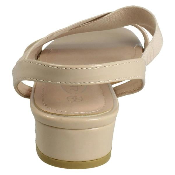 Spot On Ladies Spot On Slip On Cross Strap Low Heel Smart Sandals F12082