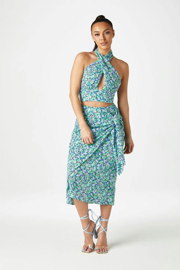 Urban Bliss Gabi Tie Side Midi Skirt