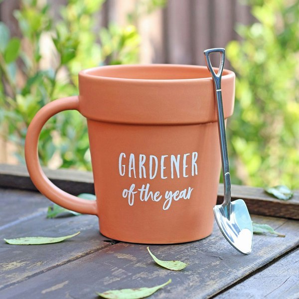 Something Different Gardener Of The Year Plant Pot Mug - Orange