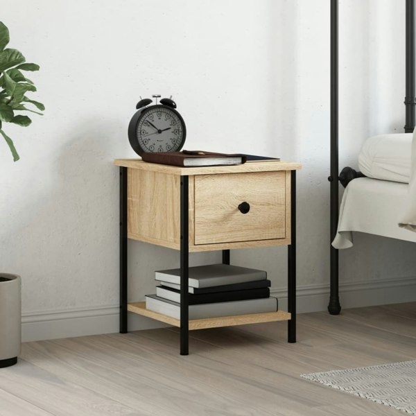 Berkfield Bedside Table Sonoma Oak 34x35.5x45 cm Engineered Wood