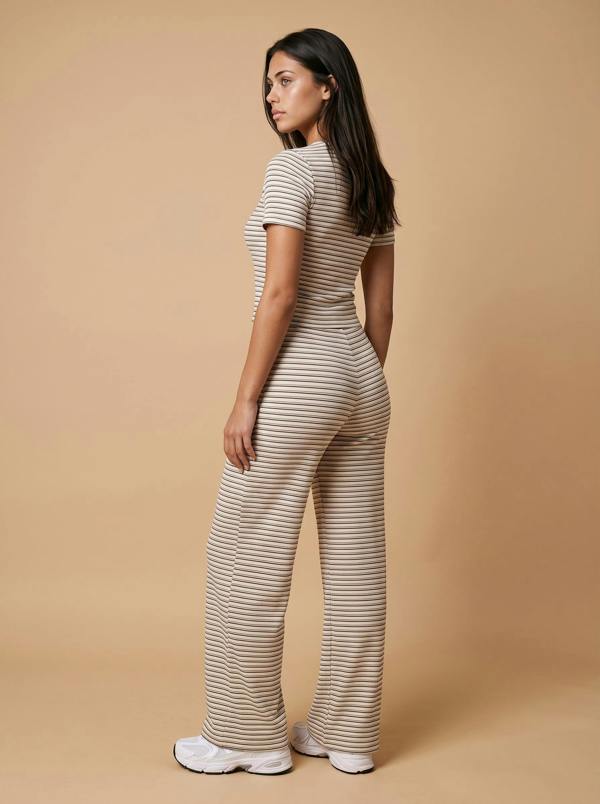 Urban Bliss Ribbed Stripe Wide Leg Trouser